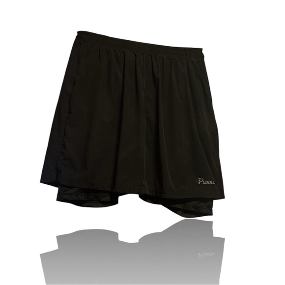 🔥Men’s Pudolla🔥 Black Lined Running Shorts - Picture 1 of 4